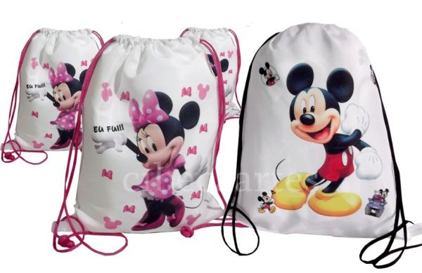 Minie rosa e Mickey Brinde mochila 25x30