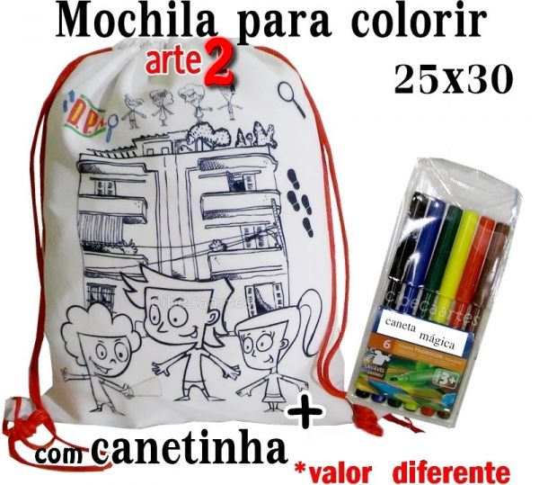 DPA Mochilinha  para colorir 25x30 brinde