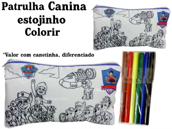 Patrulha Canina Colorir Estojinho