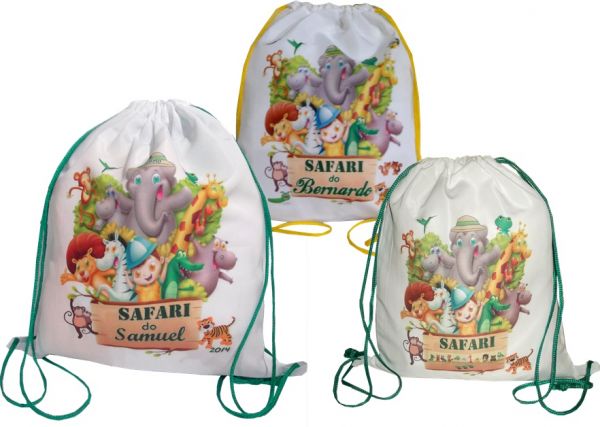 Safari Bichinhos Mochila 25x30 brinde