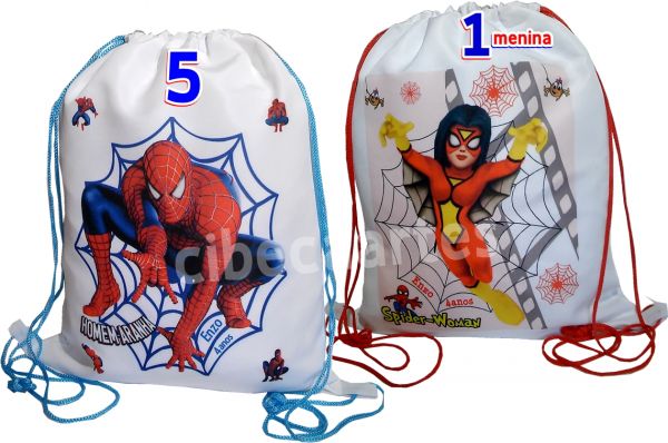 Homem Aranha Mochila 25x30 brinde