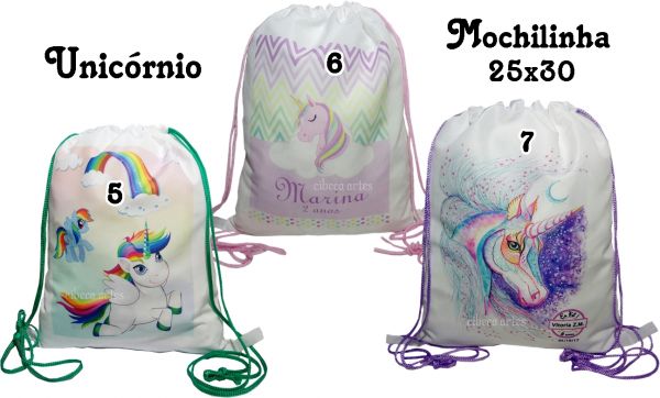 Unicórnio brinde Mochila 25x30